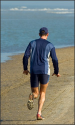 Jogging am Strand